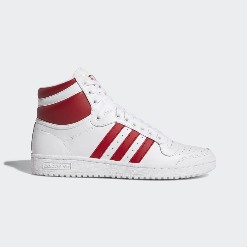 Adidas Men's Top Ten Hi Originals Shoes White/Red Ireland EF2359